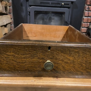 2 Antique Tiger Oak Drawers with knobs from 19th Century  Mirrored Dresser