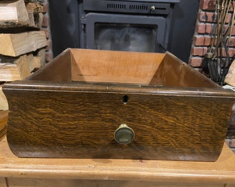 2 Antique Tiger Oak Drawers with knobs from 19th Century  Mirrored Dresser