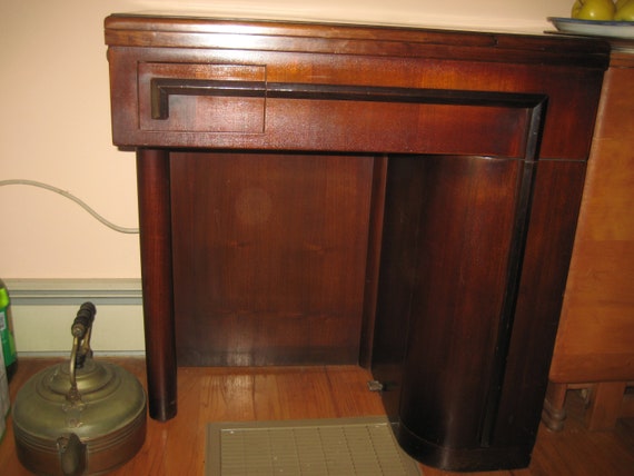 Art Deco Singer Sewing Machine Cabinet And Stool 15 91 66 Etsy