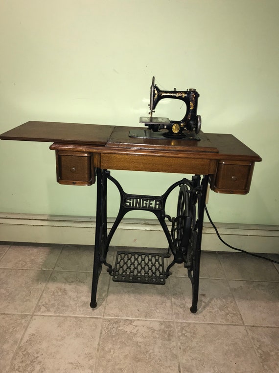 Rare Singer Model 24 Chain Stitch Sewing Machine In 2 Drawer Etsy