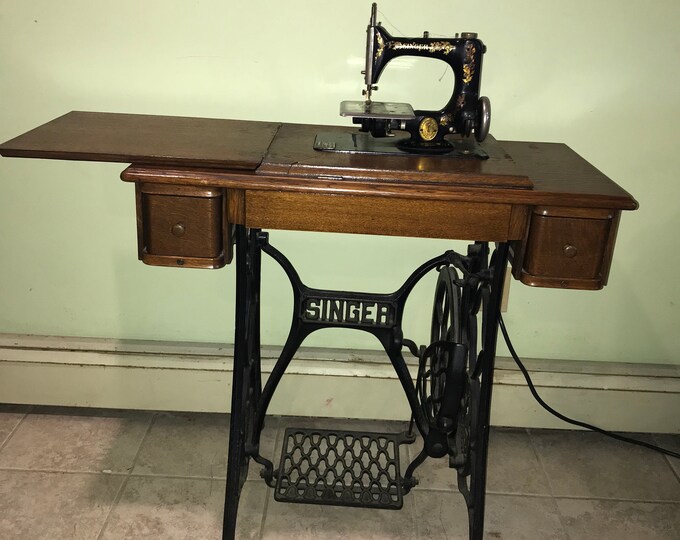 Rare Singer Model 24 Chain Stitch Sewing Machine Treadle Cabinet Only ...
