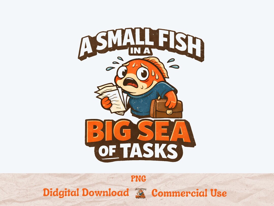 Fish Overload Funny Fish Work Overload PNG, Stressed Office Humor Design (digital ...
