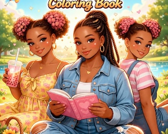 黒人女性の独身者向け塗り絵