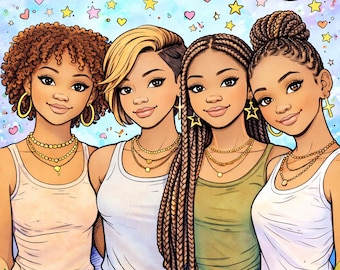 ブラックガールバイブぬり絵