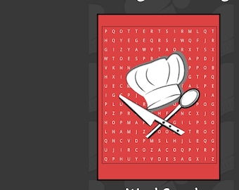 料理とベーキングのワードサーチパズル（6x9サイズ）