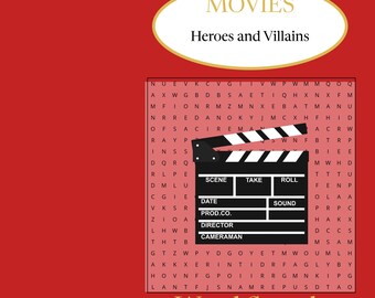 映画：ヒーローと悪役（6x9サイズ）ワードサーチパズル