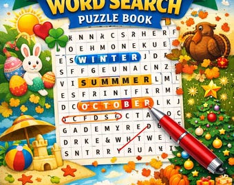 休日、季節などのワードサーチ（8.5x11）40 以上のパズル！