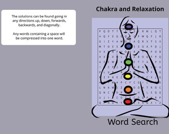 チャクラとリラクゼーションのワードサーチ（6x9サイズ）