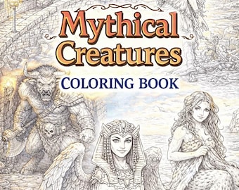 神話上の生き物の塗り絵（8.5x11）