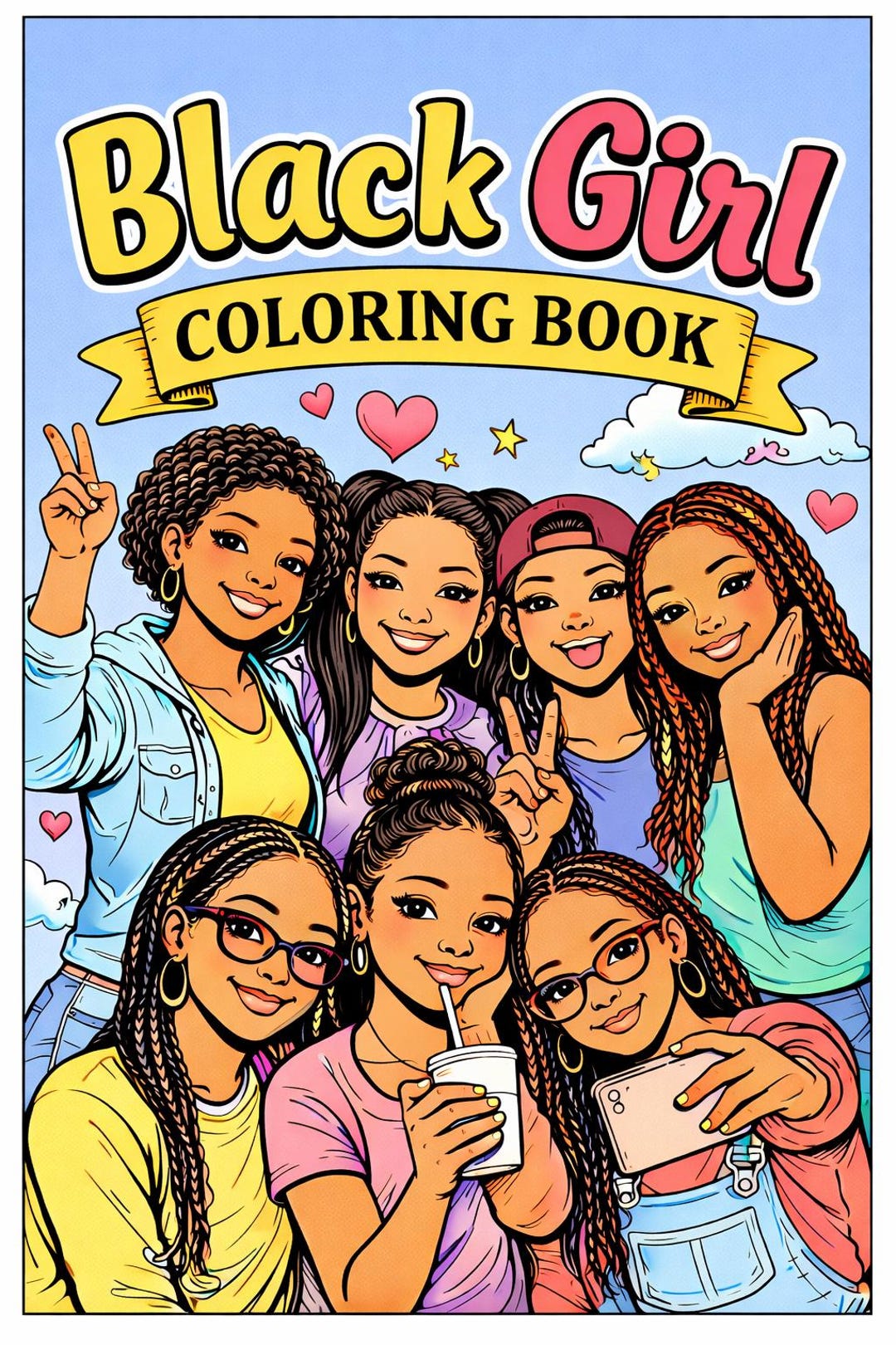 Black Teenage Girl Coloring Book (simple Design) - Etsy