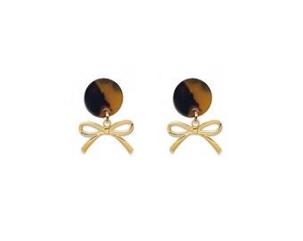 Meredith Hudkins x Nautical Notions Tortoise Bow Earrings