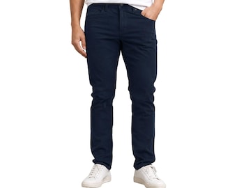 Pantalones chinos negros para hombre Banana Republic, corte ajustado, pierna recta, elásticos (078). Idea de regalo personalizada.