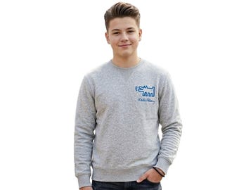 Sudadera gris jaspeada para jóvenes de Keith Haring (013) Idea de regalo personalizada
