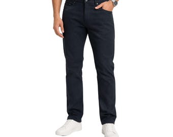 Pantalón negro elástico de 5 bolsillos y pierna recta para hombre de Urban Star (082). Idea de regalo personalizada.