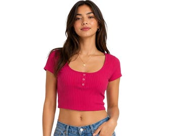 Decreto Camiseta rosa alegre para mujer con copas extraíbles (063) Idea de regalo personalizada