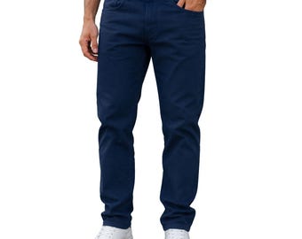 Pantalones chinos azul marino para hombre de Banana Republic, corte ajustado, pierna recta, elásticos (079). Idea de regalo personalizada.