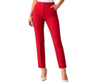Black Label By Evan-Picone Fire Red Pant-jurk damesbroek (042) Gepersonaliseerd cadeau-idee