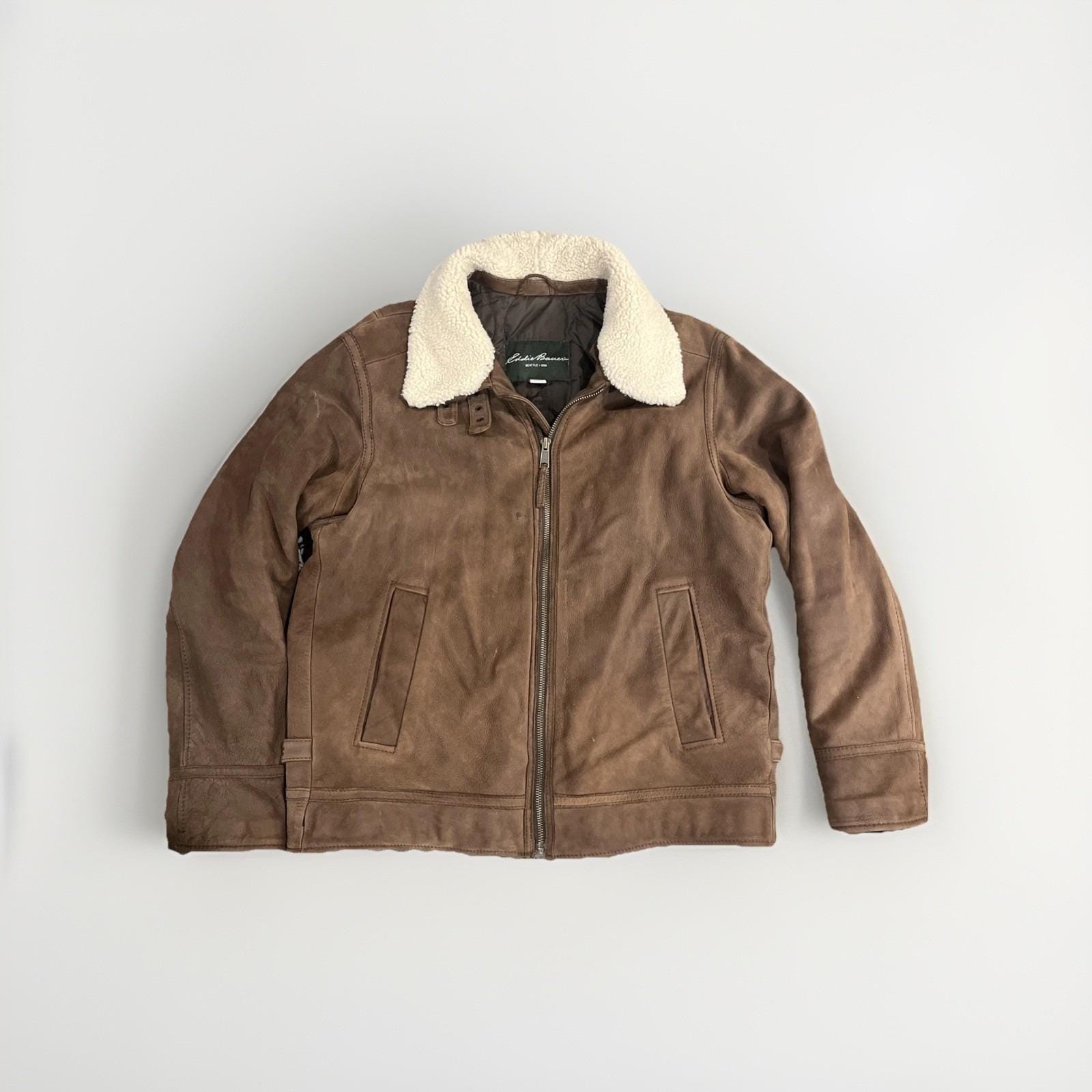 Eddie Bauer Leather Bomber Jacket - Etsy