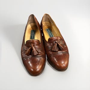 Vintage Cole Haan Men\'s Brown Leather Tassel Wing Tip Loafers Sz 8 D Made‎ Italy Cole Haan Italian Men main image 3