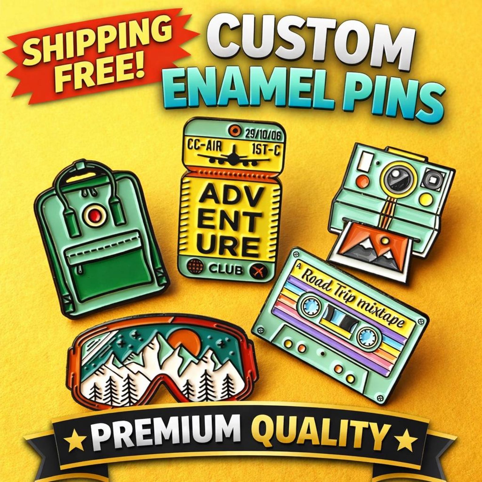 Custom Enamel Pins | Lapel Pin Logo, Bulk Personalized Pins - Etsy