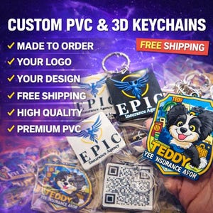 Custom PVC Keychain | Personalized Logo Rubber Keychain | 2D/3D Soft PVC Keyring | Custom Promotional Keychain