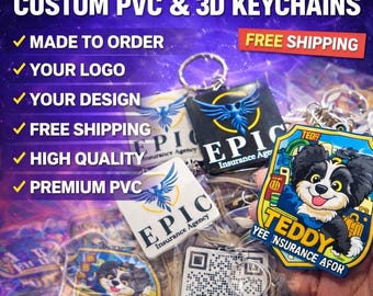 Custom PVC Keychain | Personalized Logo Rubber Keychain | 2D/3D Soft PVC Keyring | Custom Promotional Keychain