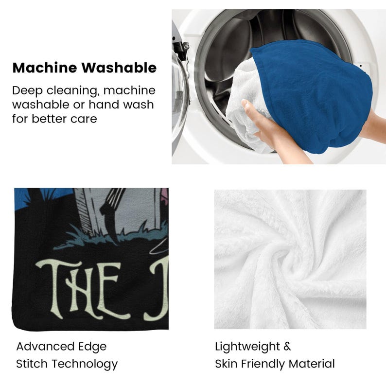 Personalized Nightmare Before Christmas Flannel Blanket, Custom Family Name Jack & Sally Throw, Movie Fan Gift, Cozy Holiday Home Decor bild 5