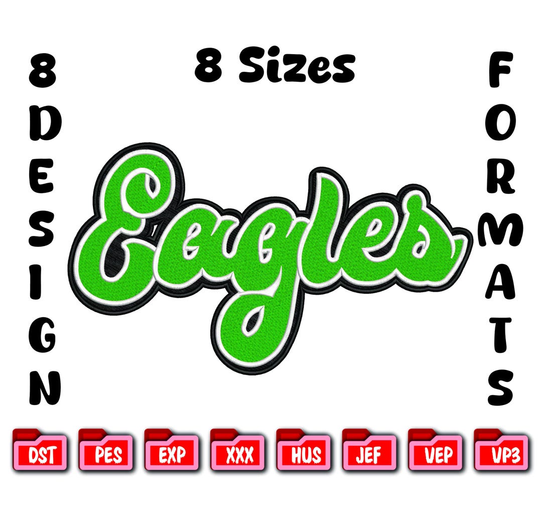Eagles Script Machine Embroidery Design, Game Day Football Digital File ...