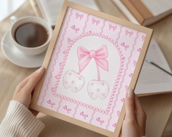 Kawaii Tooth Print – Pink Bow Dental Nursery Art (Digital Download)