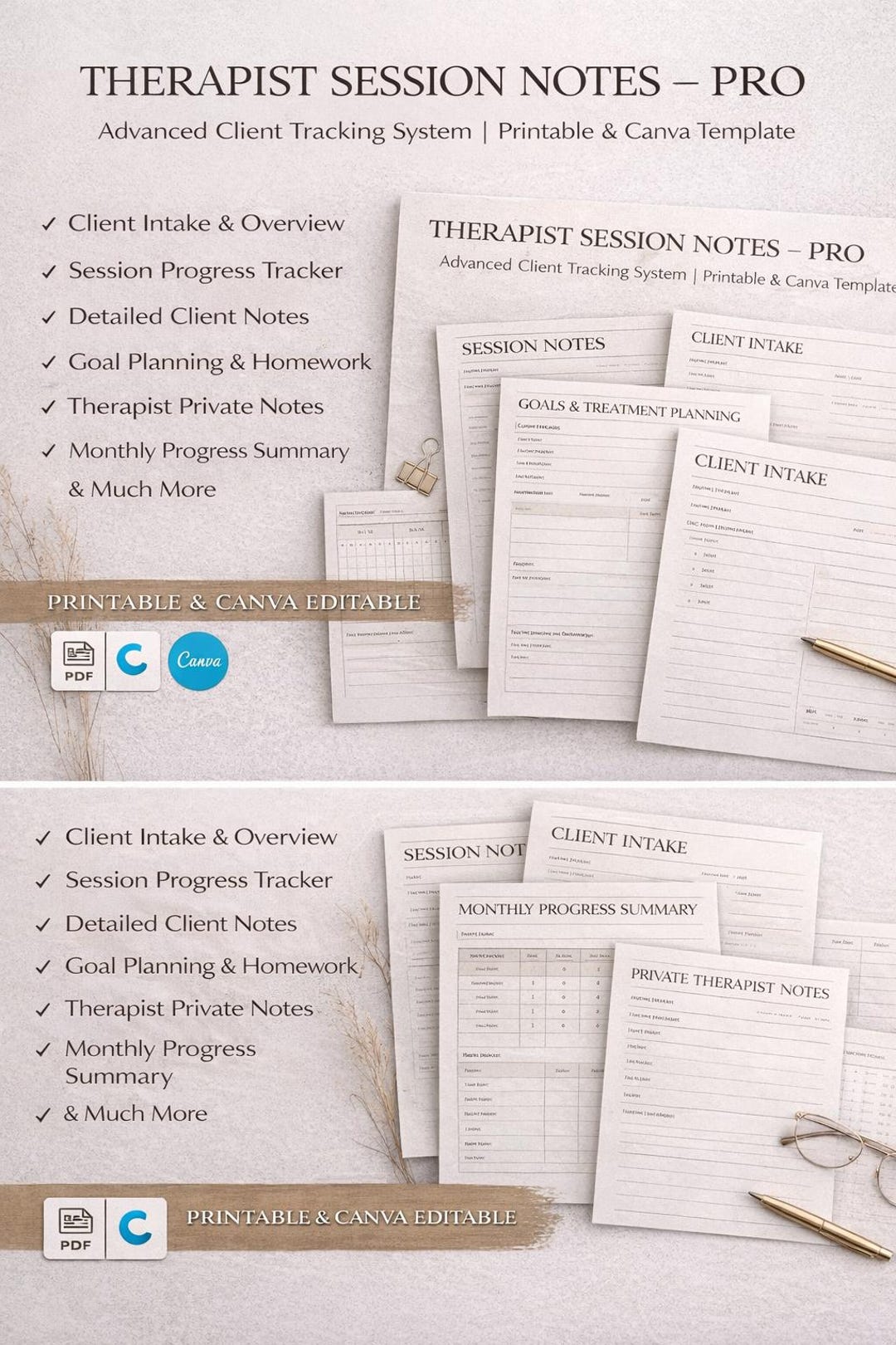 Professional Therapist Session Notes. Client Process Tracking ...
