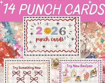 2026年パンチカード｜かわいい習慣追跡＆報酬カード｜デジタルダウンロード