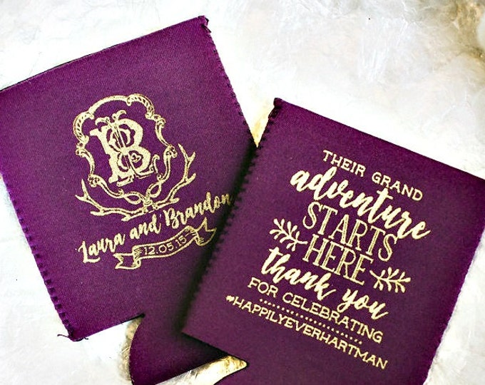 Wedding Reception Favors Neoprene Can Coolers Thank You Wedding Favors Adventure Wedding Wedding Thank You Gifts Guest Gifts 1514