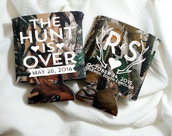 camo wedding koozies