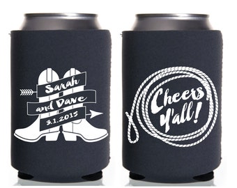 Wedding Koozies Rustic Etsy