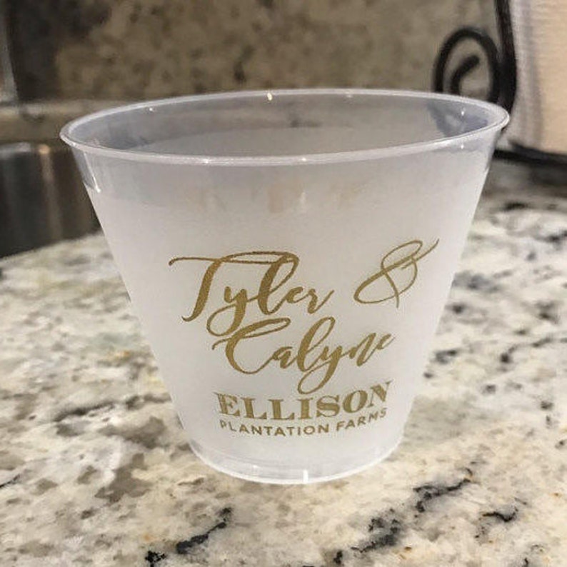 Personalized 9oz Frosted Wine Cups Plastic Party Cups Etsy