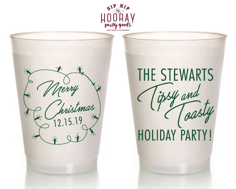 Custom Christmas Party Cups 16oz Shatterproof Cups Holiday Etsy