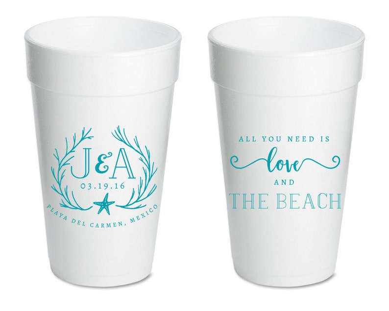 Beach House Cups Destination Wedding Cups Beach Trip Favors Etsy