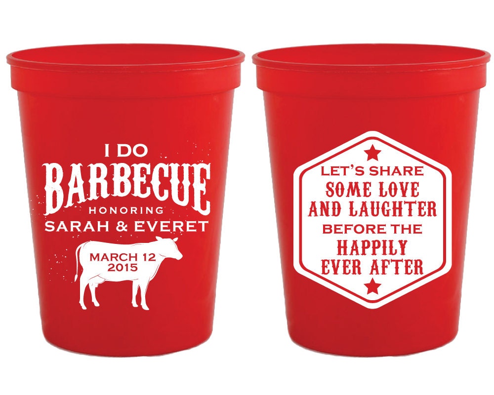 Personalized Plastic Cups I Do BBQ Party Cups Wedding Cups Etsy