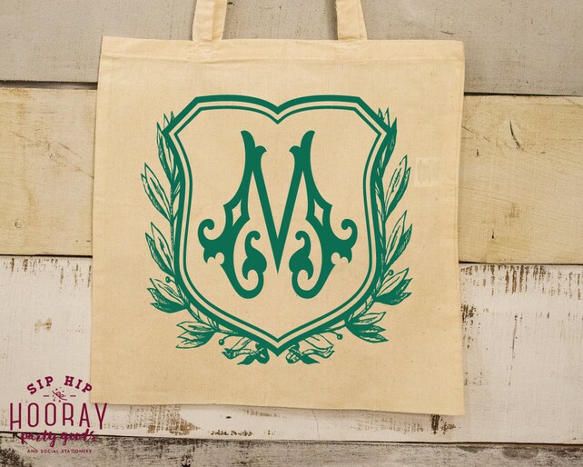 Monogrammed Tote Bag Totes For Wedding Wedding Gift Beach Bag