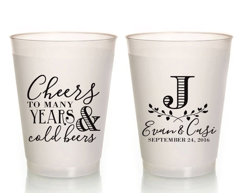 Wedding Cups Wedding Favors Cheers to Many Years Custom Etsy