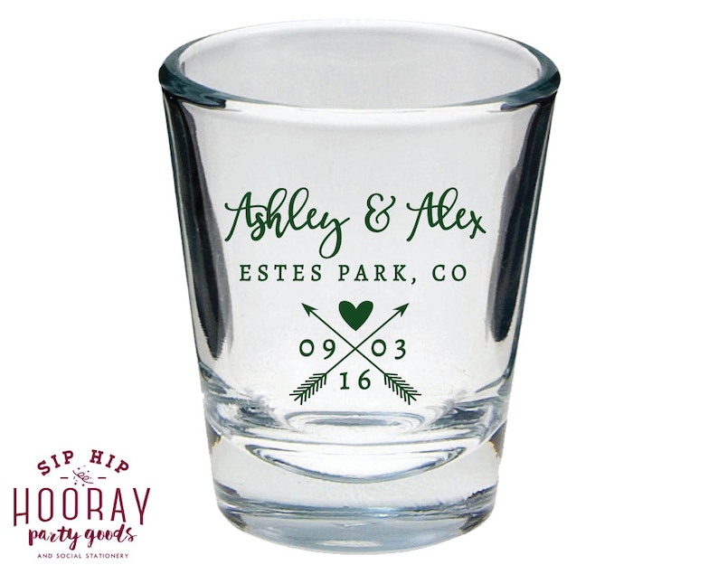 Mountain Shot Glasses Mountain Wedding Favors 1651 Shot Glasses Colorado Shot Glass Mountain Shot Glass Rustic Party Housewarming