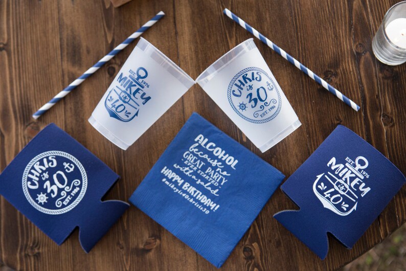 Birthday Coasters Party Favors Personalized Drink Coasters Etsy