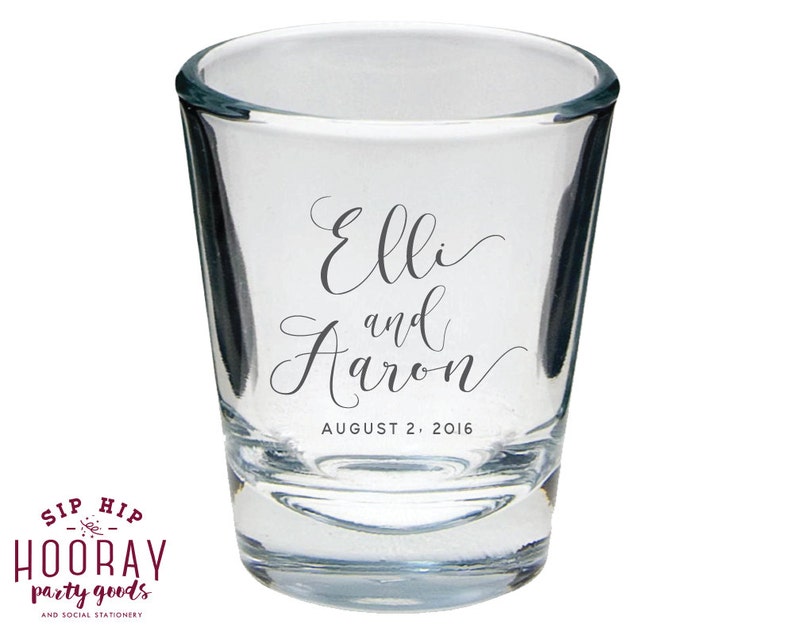 Wedding Shot Glasses Wedding Favors Monogrammed Shot Glass Etsy