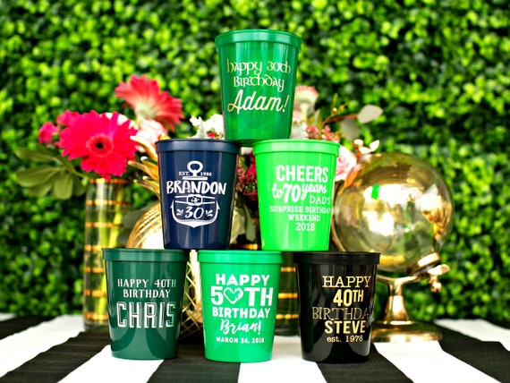 Party Cups Cups Birthday Party Cups Birthday Cups for Him | Etsy