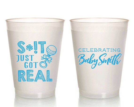 Baby Shower Cups Shit Just Got Real 