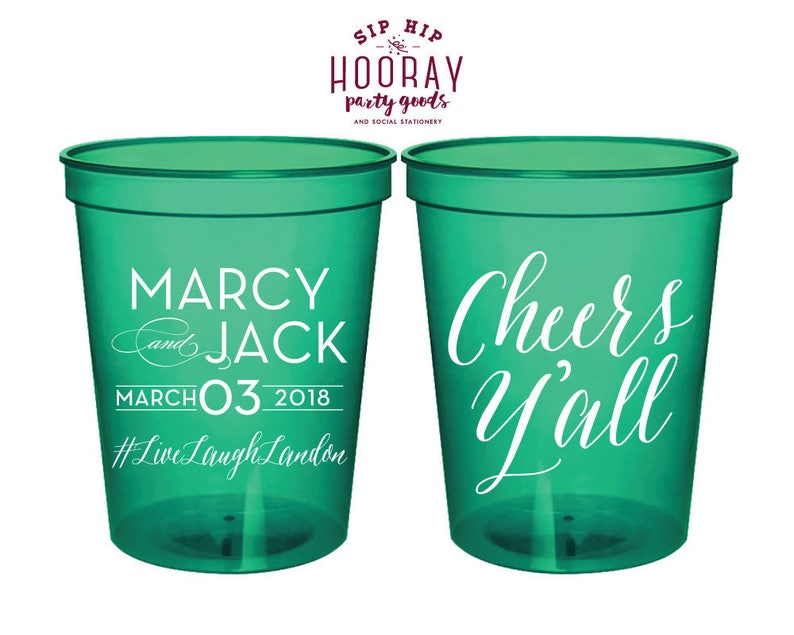 Party Cups Cheers Cups Cheers Y'all Anniversary Party Etsy