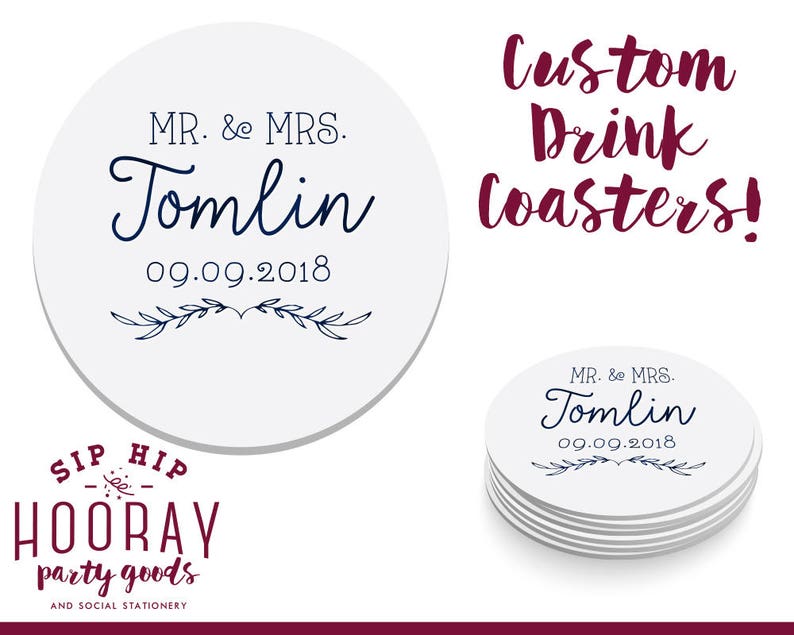 The Vows are Done Custom Coasters Anniversary Party Favors Personal Coasters Wedding Reception Coasters Wedding Coasters 1841