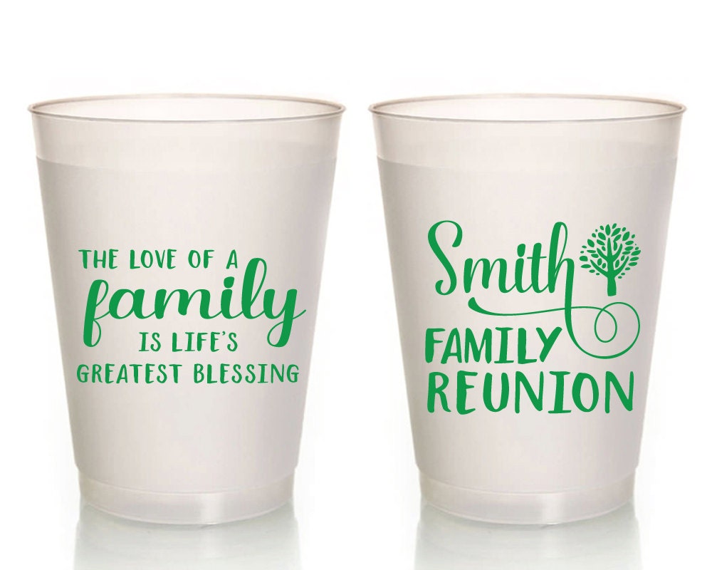 Family Reunion Cups Family Tree Event Cups Cups Frosted Etsy