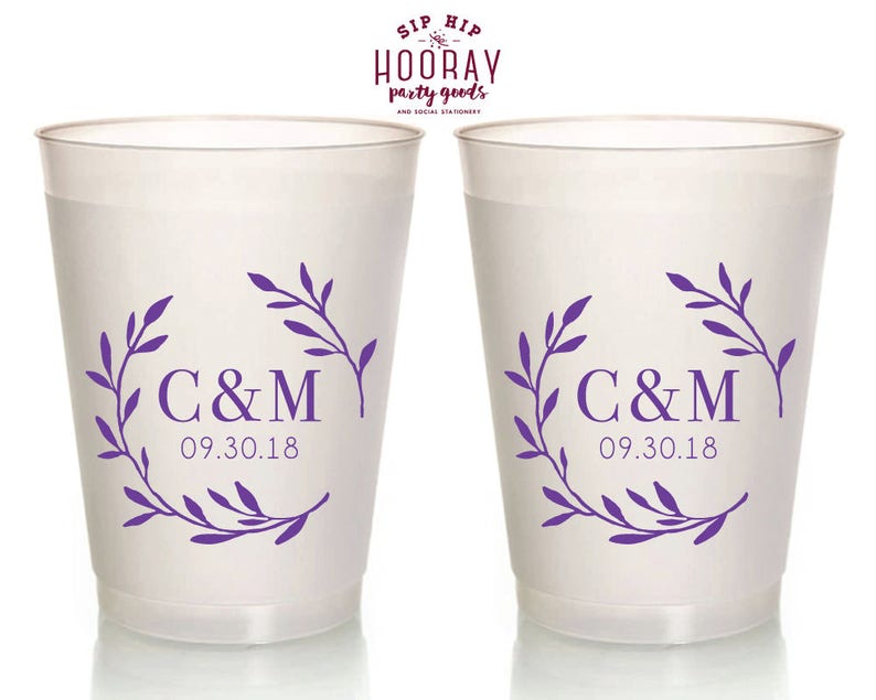 Frosted Cups Personalized Cups Plastic Cups Wedding Cups