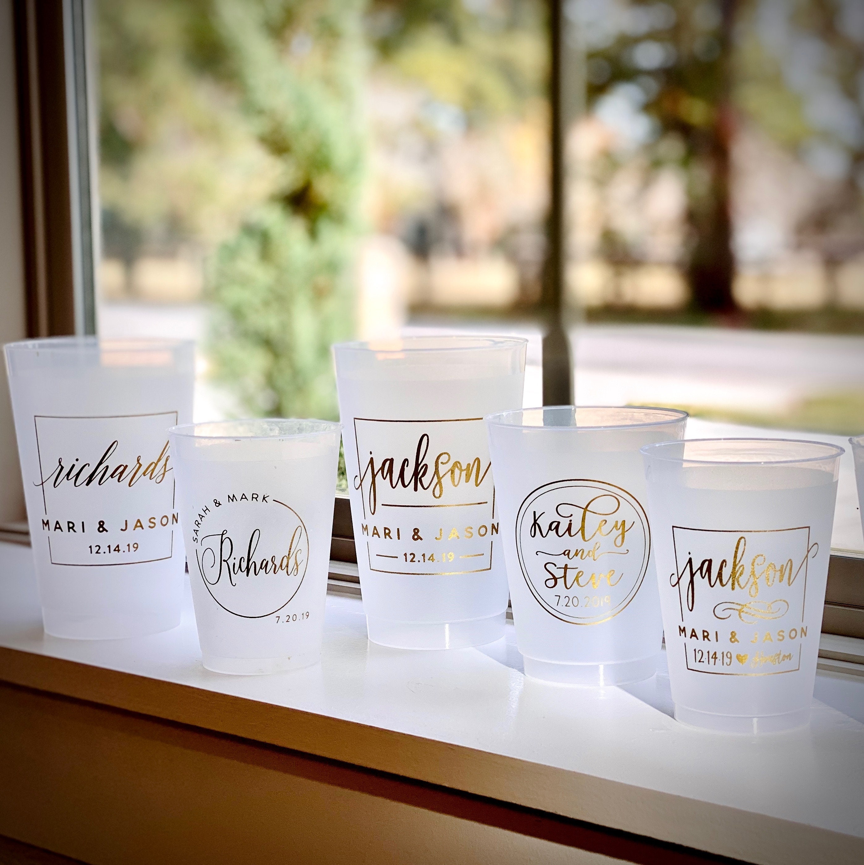 Personalized Cups Last Name Cups Modern Style Names Last Etsy
